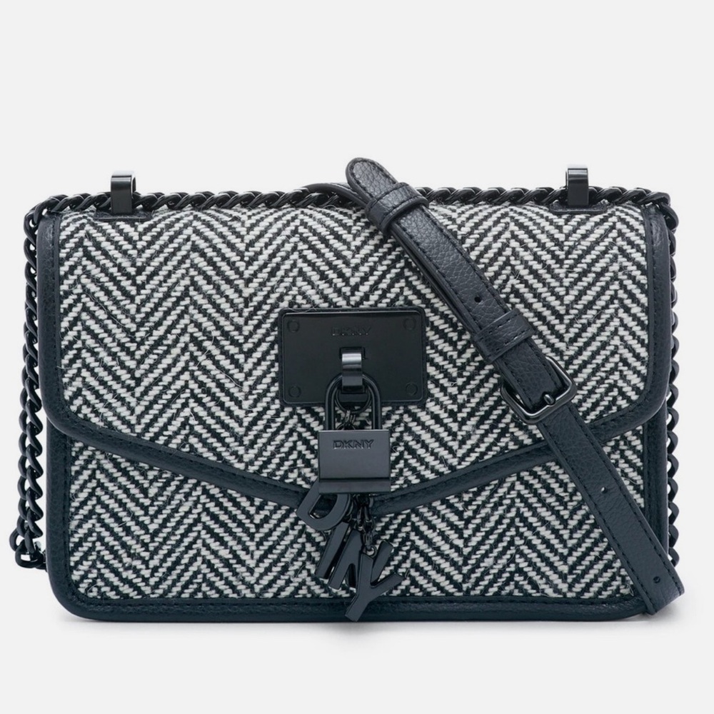 DKNY Elissa Small Tweed Shoulder Crossbody Bag NEW